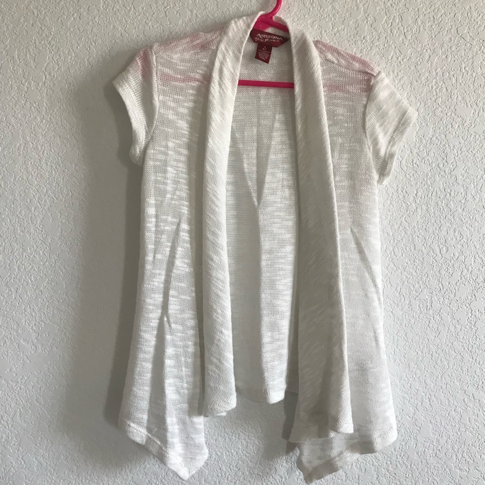 Arizona Jeans white knit cardigan girls small 6/7